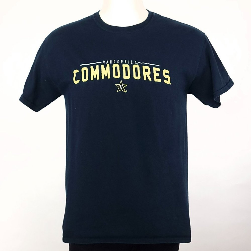 Gildan Vanderbilt‎ Commodores Mens Embroidered T-Shirt Medium Navy Blue NCAA